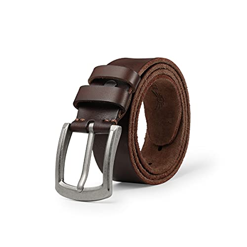 BELTER Ledergürtel Herren Gürtel für Männer 38mm Echter Leder Jeansgürtel mit Geschenkbox (110cm,Braun) von BELTER