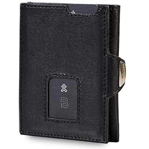 BELTIMORE – Wallet „Emperor“ Black – Kartenwallet für bis zu 10 Karten mit Geldscheinfach – Wallet mit RFID-Schutz – Echtleder Wallet – Kartenetui mit Kleingeldfach - Kreditkartenetui - Cardholder von BELTIMORE