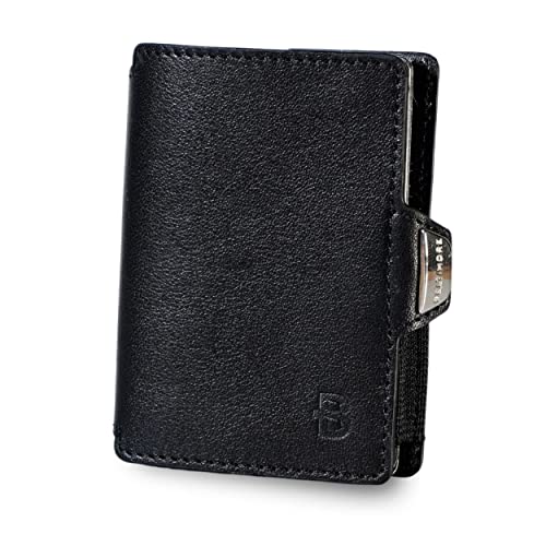 BELTIMORE – Wallet „Prince“ – Slim Wallet für bis zu 6 Karten – aus echtem Leder – Kartenetui - Geldbörse - Cardholder - Top Qualität (Schwarz) von BELTIMORE