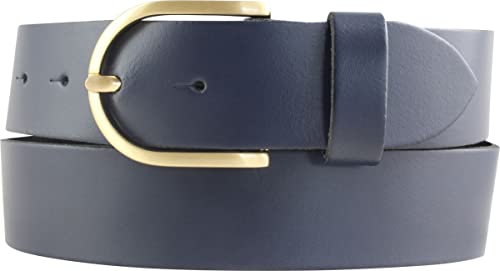 BELTINGER Damen-Gürtel aus 100% echtem Leder 4 cm | Jeans-Gürtel für Damen 40mm | Spaltleder-Gürtel in 4cm mit goldenerSchließe | Marine 95cm von BELTINGER