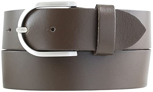 BELTINGER Damen-Gürtel aus 100% echtem Leder 4 cm | Jeans-Gürtel für Damen 40mm | Spaltleder-Gürtel in 4cm mit runder Schließe | Braun 85cm von BELTINGER