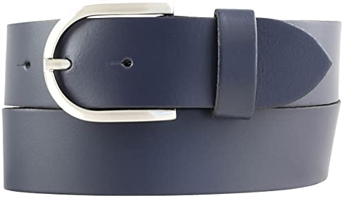 BELTINGER Damen-Gürtel aus 100% echtem Leder 4 cm | Jeans-Gürtel für Damen 40mm | Spaltleder-Gürtel in 4cm mit runder Schließe | Marine 100cm von BELTINGER