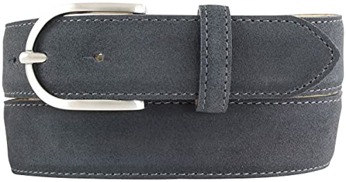 BELTINGER Damen-Gürtel aus Veloursleder 3,5 cm | Velour-Ledergürtel für Damen 35mm | Wildleder-Gürtel mit runder Gürtelschließe | Anthrazit 90cm von BELTINGER