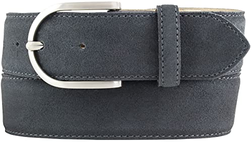 BELTINGER Damen-Gürtel aus Veloursleder 4 cm | Velour-Gürtel für Damen 40mm | Wildleder-Gürtel 4cm mit runder Gürtelschnalle | Anthrazit 100cm von BELTINGER