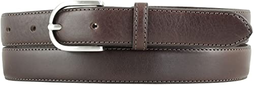 BELTINGER Damen-Gürtel aus Vollrindleder 2,5 cm | Schmaler Gürtel für Damen 25mm | Bombierter Ledergürtel | Braun 80cm von BELTINGER