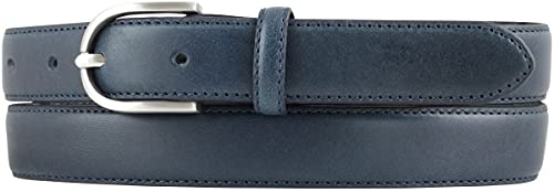 BELTINGER Damen-Gürtel aus Vollrindleder 2,5 cm | Schmaler Gürtel für Damen 25mm | Bombierter Ledergürtel | Marine 80cm von BELTINGER