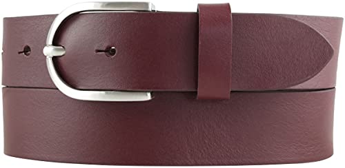 BELTINGER Damen-Gürtel aus Vollrindleder 3,5 cm | Jeans-Gürtel für Damen 35mm | Chino-Gürtel mit runder Gürtelschließe | Bordeaux 120cm von BELTINGER