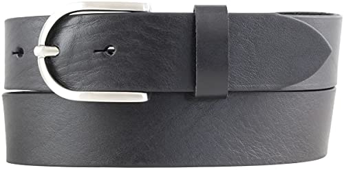 BELTINGER Damen-Gürtel aus Vollrindleder 3,5 cm | Jeans-Gürtel für Damen 35mm | Chino-Gürtel mit runder Gürtelschließe | Schwarz 110cm von BELTINGER