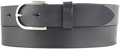 BELTINGER Damen-Gürtel aus Vollrindleder 3 cm | Leder-Gürtel für Damen 30mm | Chino-Gürtel mit runder Gürtelschließe | Schwarz 90cm von BELTINGER