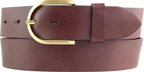 BELTINGER Damen-Gürtel aus Vollrindleder 4 cm | Jeans-Gürtel für Damen 40mm | Vollleder-Gürtel mit goldener Gürtelschließe | Bordeaux 95cm von BELTINGER