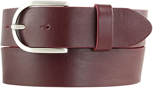 BELTINGER Damen-Gürtel aus Vollrindleder 4 cm | Jeans-Gürtel für Damen 40mm | Vollleder-Gürtel mit runder Gürtelschließe | Bordeaux 80cm von BELTINGER