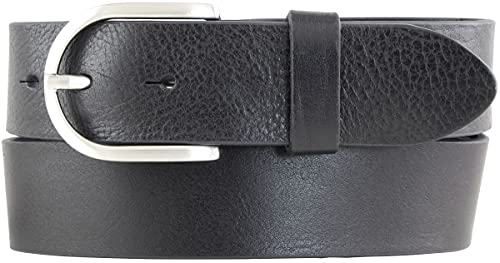 BELTINGER Damen-Gürtel aus Vollrindleder 4 cm | Jeans-Gürtel für Damen 40mm | Vollleder-Gürtel mit runder Gürtelschließe | Schwarz 100cm von BELTINGER