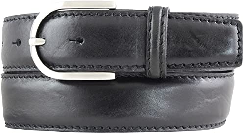 BELTINGER Damen-Gürtel aus Vollrindleder mit Naht 4 cm | Jeans-Gürtel für Damen 40mm | Bombierter Ledergürtel mit runder Gürtelschnalle | Schwarz 95cm von BELTINGER