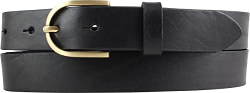 BELTINGER Damen-Gürtel aus Vollrindleder mit goldener Gürtelschnalle 3 cm | Leder-Gürtel für Damen 30mm | Chino-Gürtel | Schwarz 100cm von BELTINGER