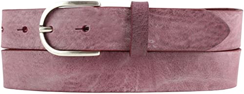 BELTINGER Damen-Gürtel Aus Weichem Vollrindleder Vintage-Look 3 cm | Schmaler Ledergürtel im Used-Look | Bordeaux 85cm von BELTINGER