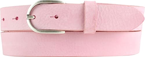 BELTINGER Damen-Gürtel aus weichem Vollrindleder Vintage-Look 3 cm | Leder-Gürtel für Damen 30mm | Schmaler Gürtel Used-Look | Fuchsia 105cm von BELTINGER