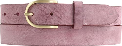 BELTINGER Damen-Gürtel aus weichem Vollrindleder Vintage-Look 3 cm | Leder-Gürtel für Damen 30mm | Schmaler Gürtel Used-Look mit goldener Gürtelschnalle | Bordeaux 90cm von BELTINGER