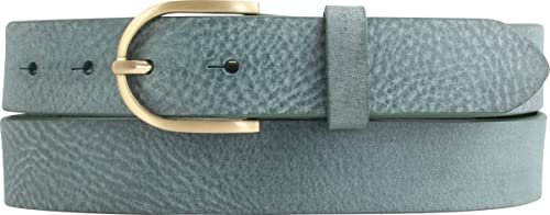 BELTINGER Damen-Gürtel aus weichem Vollrindleder Vintage-Look 3 cm | Leder-Gürtel für Damen 30mm | Schmaler Gürtel Used-Look mit goldener Gürtelschnalle | Khaki 105cm von BELTINGER