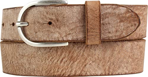 BELTINGER Damen-Gürtel aus weichem Vollrindleder Vintage-Look 4 cm | Jeans-Gürtel für Damen 40mm | Ledergürtel Used-Look | Cognac 80cm von BELTINGER