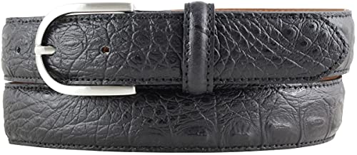 BELTINGER Damen-Gürtel mit Krokoprägung 3 cm | Leder-Gürtel für Damen 30mm Kroko-Optik | Kroko-Muster mit runder Gürtelschließe | Schwarz 95cm von BELTINGER