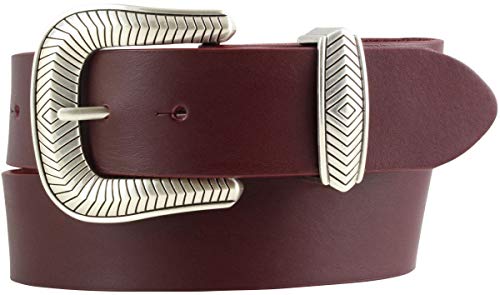 BELTINGER Designer-Gürtel aus Vollrindleder mit Metall-Schlaufe 4 cm | Jeans-Gürtel für Damen Herren 40mm | Bordeaux 120cm von BELTINGER