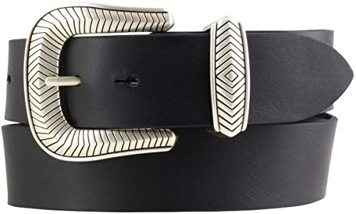 BELTINGER Designer-Gürtel aus Vollrindleder mit Metall-Schlaufe 4 cm | Jeans-Gürtel für Damen Herren 40mm | Schwarz 80cm von BELTINGER
