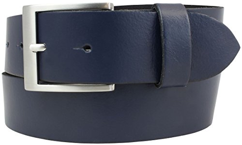 BELTINGER Gürtel aus 100% echtem Leder 4 cm | Jeans-Gürtel für Damen Herren 40mm | Spaltleder-Gürtel in 4cm | Marine 105cm von BELTINGER