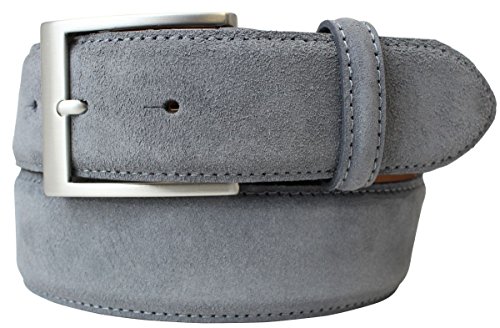 BELTINGER Gürtel aus Veloursleder 4 cm | Hochwertiger Velour-Ledergürtel für Herren 40mm | Herren-Gürtel Wildleder-Gürtel 4cm | Dunkelgrau 110cm von BELTINGER