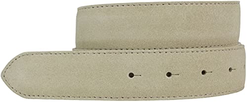 BELTINGER Gürtel aus Veloursleder ohne Schnalle 3,5 cm | Velour-Ledergürtel für Damen Herren 35mm | Wildleder-Gürtel | Beige 80cm von BELTINGER