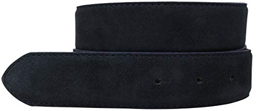 BELTINGER Gürtel aus Veloursleder ohne Schnalle 3,5 cm | Velour-Ledergürtel für Damen Herren 35mm | Wildleder-Gürtel | Dunkelblau 105cm von BELTINGER