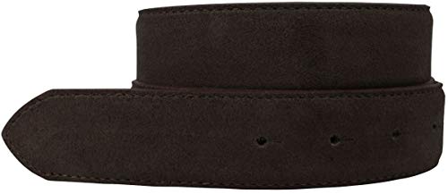 BELTINGER Gürtel aus Veloursleder ohne Schnalle 3,5 cm | Velour-Ledergürtel für Damen Herren 35mm | Wildleder-Gürtel | Dunkelbraun 105cm von BELTINGER