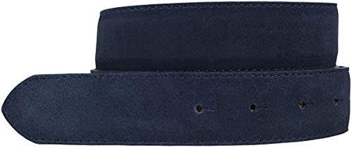 BELTINGER Gürtel aus Veloursleder ohne Schnalle 3,5 cm | Velour-Ledergürtel für Damen Herren 35mm | Wildleder-Gürtel | Marine 105cm von BELTINGER