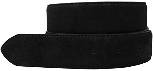 BELTINGER Gürtel aus Veloursleder ohne Schnalle 3,5 cm | Velour-Ledergürtel für Damen Herren 35mm | Wildleder-Gürtel | Schwarz 100cm von BELTINGER