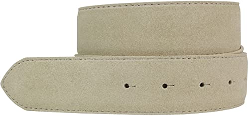 BELTINGER Gürtel aus Veloursleder ohne Schnalle 4 cm | Velour-Ledergürtel für Damen Herren 40mm | Wildleder-Gürtel 4cm | Beige 90cm von BELTINGER