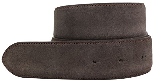 BELTINGER Gürtel aus Veloursleder ohne Schnalle 4 cm | Velour-Ledergürtel für Damen Herren 40mm | Wildleder-Gürtel 4cm | Dunkelbraun 100cm von BELTINGER