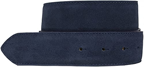 BELTINGER Gürtel aus Veloursleder ohne Schnalle 4 cm | Velour-Ledergürtel für Damen Herren 40mm | Wildleder-Gürtel 4cm | Marine 115cm von BELTINGER