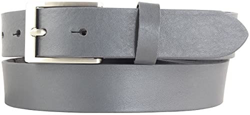 BELTINGER Gürtel aus Vollrindleder 3 cm | Anzug-Gürtel für Damen Herren 30mm | Chino-Gürtel mit massiver Schnalle | Dunkelgrau 110cm von BELTINGER