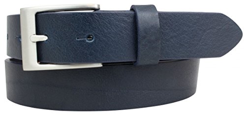 BELTINGER Gürtel aus Vollrindleder 3 cm | Anzug-Gürtel für Damen Herren 30mm | Chino-Gürtel mit massiver Schnalle | Marine 80cm von BELTINGER