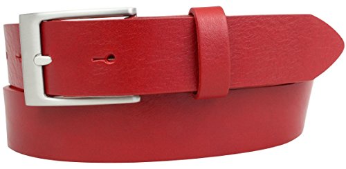 BELTINGER Gürtel aus Vollrindleder 3 cm | Anzug-Gürtel für Damen Herren 30mm | Chino-Gürtel mit massiver Schnalle | Rot 100cm von BELTINGER