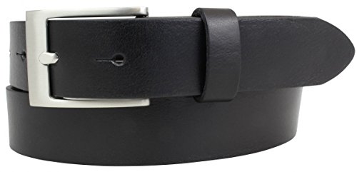 BELTINGER Gürtel aus Vollrindleder 3 cm | Anzug-Gürtel für Damen Herren 30mm | Chino-Gürtel mit massiver Schnalle | Schwarz 85cm von BELTINGER