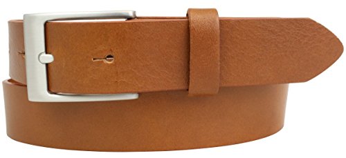 BELTINGER Gürtel aus Vollrindleder 3 cm | Anzug-Gürtel für Damen Herren 30mm | Chino-Gürtel mit massiver Schnalle | Tabac 95cm von BELTINGER