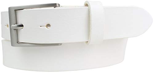 BELTINGER Gürtel aus Vollrindleder 3 cm | Anzug-Gürtel für Damen Herren 30mm | Chino-Gürtel mit massiver Schnalle | Weiß 85cm von BELTINGER