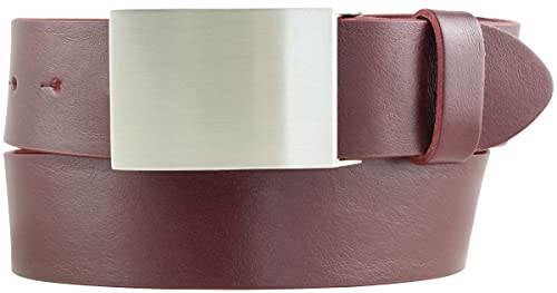 BELTINGER Gürtel aus Vollrindleder 4,0 cm | Jeans-Gürtel für Herren 40mm | Jeansgürtel mit Koppel | Bordeaux 95cm von BELTINGER