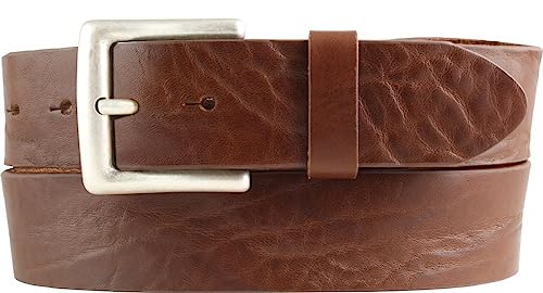BELTINGER Gürtel aus Vollrindleder Used-Look 4 cm | Jeans-Gürtel für Damen Herren 40mm | Ledergürtel Vintage-Look 4cm | Cognac 110cm von BELTINGER