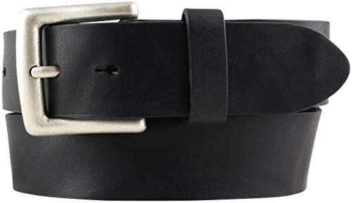 BELTINGER Gürtel aus Vollrindleder Used-Look 4 cm | Jeans-Gürtel für Damen Herren 40mm | Ledergürtel Vintage-Look 4cm | Schwarz 100cm von BELTINGER