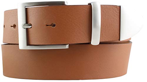 BELTINGER Gürtel aus Vollrindleder mit Spitze/Schlaufe aus Metall 4 cm | Jeans-Gürtel Damen Herren 40mm | Vollleder-Gürtel | Tabac 90cm von BELTINGER