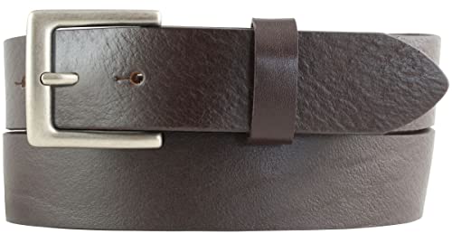 BELTINGER Gürtel aus Vollrindleder mit altsilberner Gürtelschließe 3,5 cm | Jeans-Gürtel für Damen Herren 35mm | Chino-Gürtel oder Trachten-Gürtel | Braun 85cm von BELTINGER