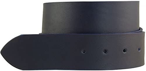 BELTINGER Gürtel aus Vollrindleder ohne Schnalle 4,5 cm | Jeans-Gürtel für Damen Herren 45mm | Breiter Leder-Gürtel | Marine 105cm von BELTINGER