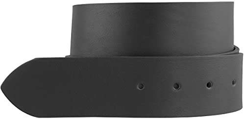 BELTINGER Gürtel aus Vollrindleder ohne Schnalle 4,5 cm | Jeans-Gürtel für Damen Herren 45mm | Breiter Leder-Gürtel | Schwarz 125cm von BELTINGER