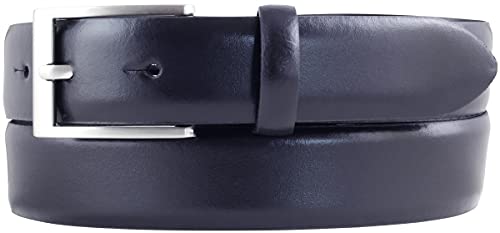 BELTINGER Gürtel aus glattem Leder 3 cm | Anzug-Gürtel für Herren 30mm | Chino-Gürtel mit massiver Schnalle | Marine 80cm von BELTINGER